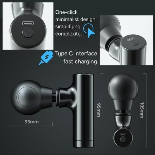 Mini Deep Tissue Massager, Lightweight Portable Percussion for Athletes